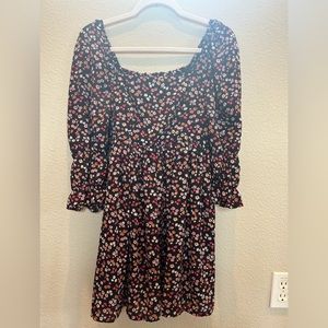 A black floral dress from BP dress from Nordstrom